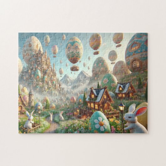 Easter Egg Wonderland Whimsical Bunny Scene Legpuzzel (Horizontaal)