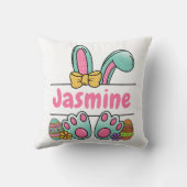 Easter Eggs Bunny Name Kussen (Achterkant)