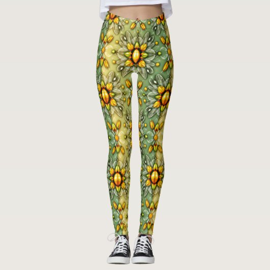 EASTER EGGS ~ Green Yellow 3D ~  Leggings (Devant)