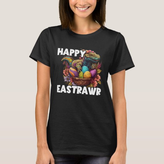 Easter Eggs Rex Dino Happy Easter Day Happy Easter T-shirt (Voorkant)