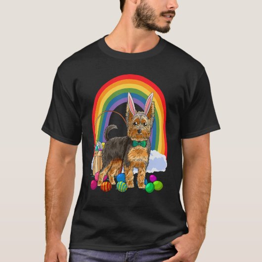 Easter Eggs Yorkshire Terrier Bunny Yorkie Dog T-shirt (Voorkant)