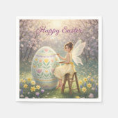 Easter Fairy Painting Egg Spring Servet (Voorkant)