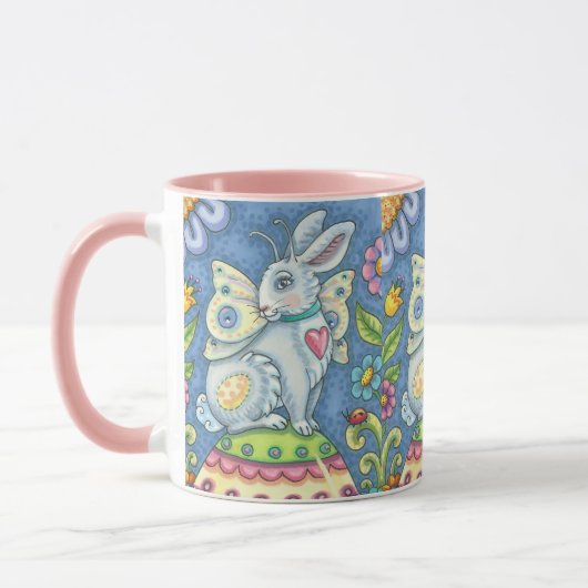 EASTER FAIRY, RABBIT MUG Combo Rose *Personnaliser (Gauche)