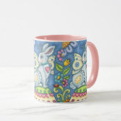 EASTER FAIRY, RABBIT MUG Combo Rose *Personnaliser (Devant droit)