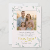 Easter Family Photo with Greenery  Kaart (Voorkant)