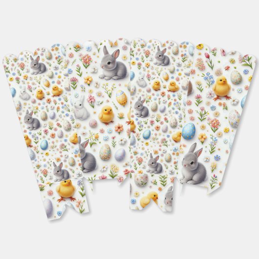 Easter Favor Box – Tiny Eggs, Bunnies & Chicks  Bedankdoosjes (Ongevouwen)