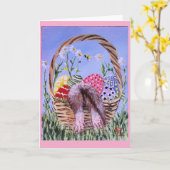 Easter ferret basket kaart (Gele Bloem)