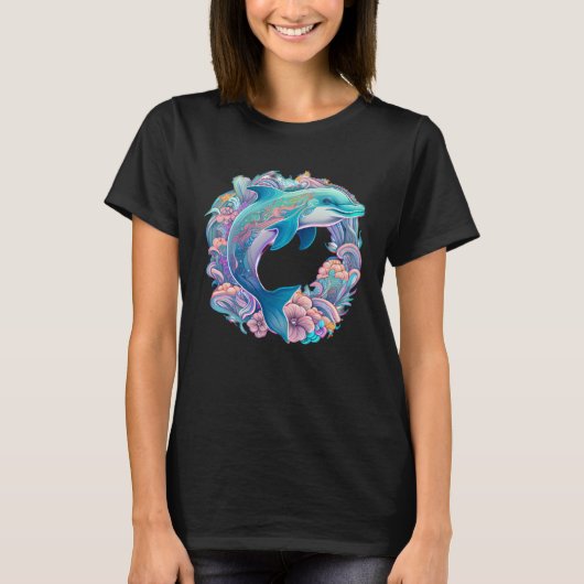 Easter festive Illustration with charming Dolphin T-shirt (Voorkant)