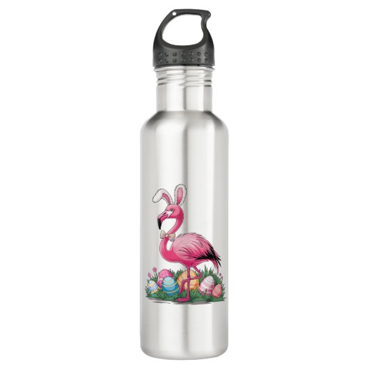 Easter Flamingo T-Shirt Waterfles (Voorkant)