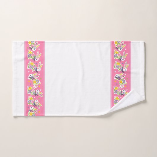 Easter Floral Rabbits (Serviette à main)