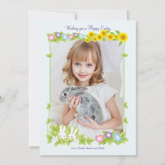 Easter Frame Photo Holiday Card Feestdagenkaart (Voorkant)