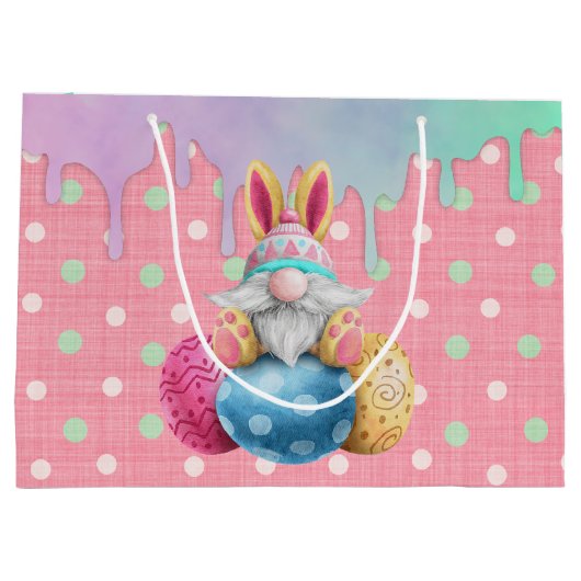 Easter Gnome Polkadot Eggs Icing Drips Groot Cadeauzakje (Achterkant)