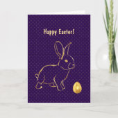 Easter Gold Bunny Egg Feestdagen Kaart (Voorkant)