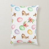 Easter Grace – Seamless Pastel Bunny & Cross Patte Accent Kussen (Achterkant (Verticaal))