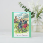 Easter Greetings Vintage Feestdagenkaart (Staand voorkant)