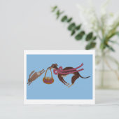 Easter Greyhound chasing bunny Feestdagenkaart (Staand voorkant)