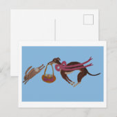 Easter Greyhound chasing bunny Feestdagenkaart (Voorkant / Achterkant)