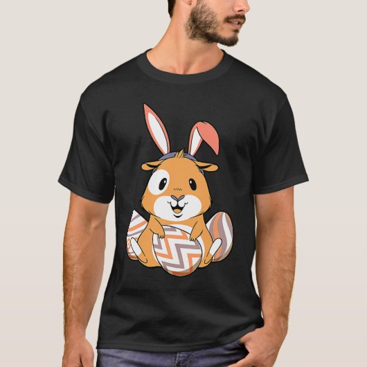 Easter Guinea Pig With Bunny Ears & Eggs   Easter T-shirt (Voorkant)