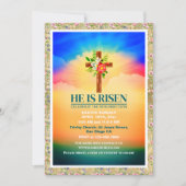 EASTER He Is Risen CHURCH SERVICES Customized Aankondiging (Voorkant)