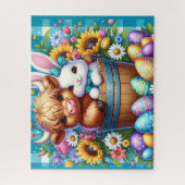 Easter Highland Cow Jigsaw Puzzle (Vertical)