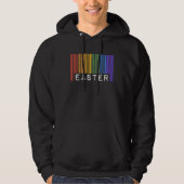 Easter Holiday Gay Pride Flag Barcode Queer Rainbo Hoodie (Voorkant)