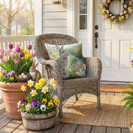 Easter Holiday Rabbit Nature  Buitenkussen