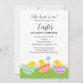 Easter Invitation Chicks with eggs cute  (Devant)