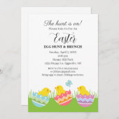 Easter Invitation Chicks with eggs cute  (Devant / Derrière)