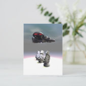 Easter Island Heads et carte postale OVNI (Debout devant)