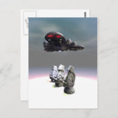 Easter Island Heads et carte postale OVNI (Devant / Derrière)