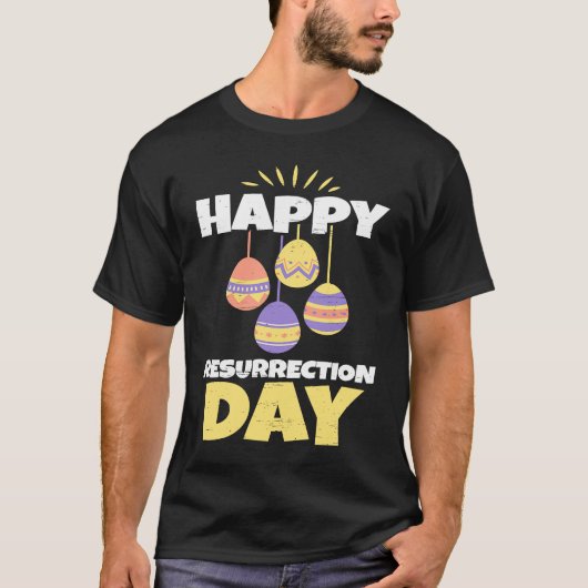 Easter Jesus Happy Resurrection Day Sunday Egg Rab T-shirt (Voorkant)