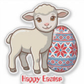 Easter Lamb Vinyl Sticker | Personalized Name (Voorkant)
