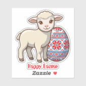 Easter Lamb Vinyl Sticker | Personalized Name (Feuille)