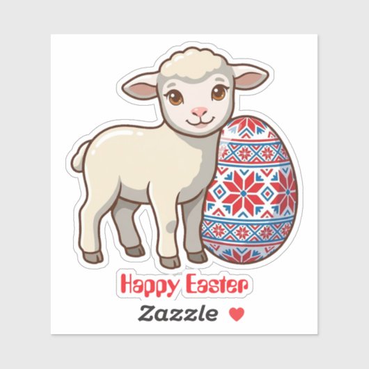 Easter Lamb Vinyl Sticker | Personalized Name (Vel)