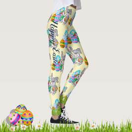 EASTER Leggings Bunny Egg Yoga Pants Women's Girls