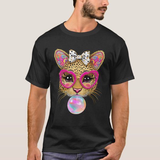 Easter Leopard Cheetah Coquette Bow Brushstroke Ea T-shirt (Voorkant)