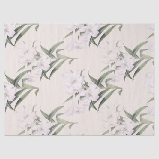Easter Lily Diagonals Botanisch Weefselpapier Tissuepapier (Voorkant)