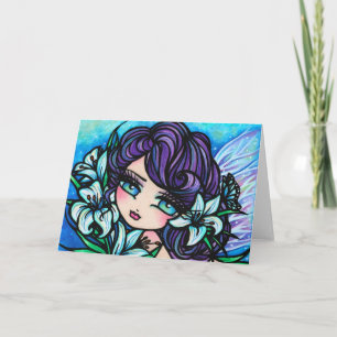 Easter Lily Fairy Fantasy Art Kaart beroemd gemaak