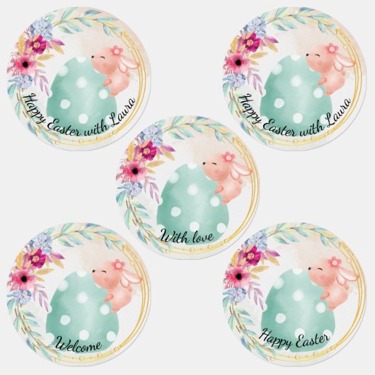 Easter - little bunny on big egg labels (Groep)