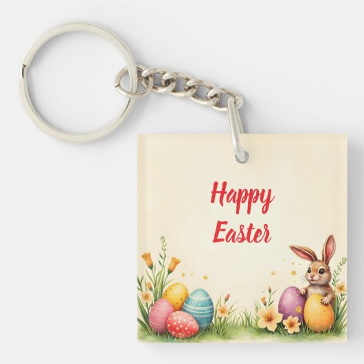 Easter Little Rabbit Populair Collectie Sleutelhanger (Voorkant)