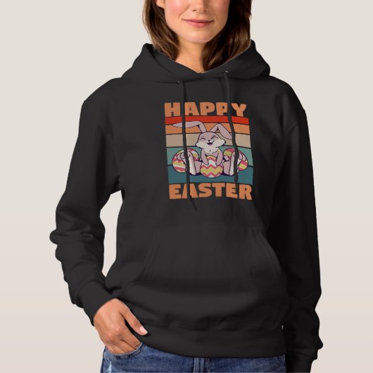 Easter Little Rabbit with painted Eggs Hoodie (Voorkant)