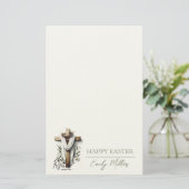 Easter Morning Cross with Crown of Thorns  Briefpapier (Staand voorkant)