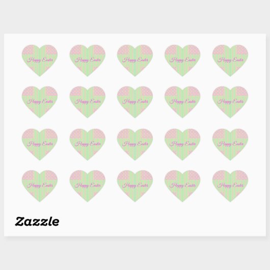 Easter Pastel Cross Heart Stickers - Happy Easter (Feuille)