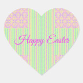Easter Pastel Cross Heart Stickers - Happy Easter (Devant)