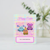 Easter Pastel Plaid Flat Card with Envelope (Staand voorkant)