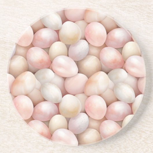 Easter Peach Pink Eggs Zandsteen Onderzetter (Voorkant)