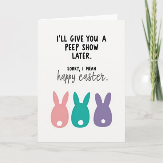 Easter Peep Show Funny Card Kaart (Voorkant)