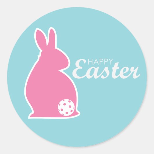 Easter Pickleball Ronde Sticker (Voorkant)