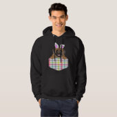 Easter Plaid Mastiff Bunny Dog In Pocket Hoodie (Voorkant volledig)
