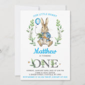 Easter Rabbit Bunny Boy 1st Birthday Invitation (Devant)